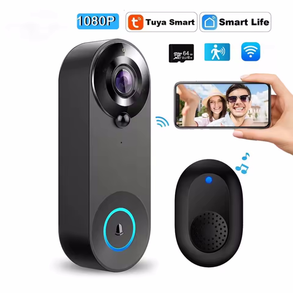 Home Security Doorbell Camera - Tuya 1080P اللاسلكية جرس باب واي