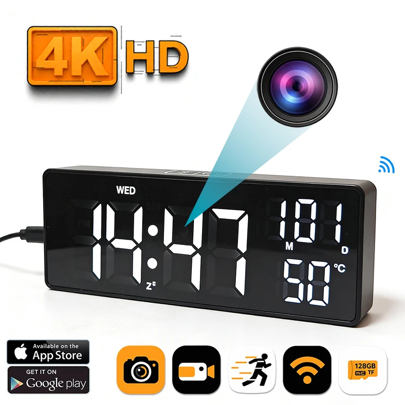 Hidden Camera Clock - كاميرا ساعة صغيرة لاسلكية واي فاي