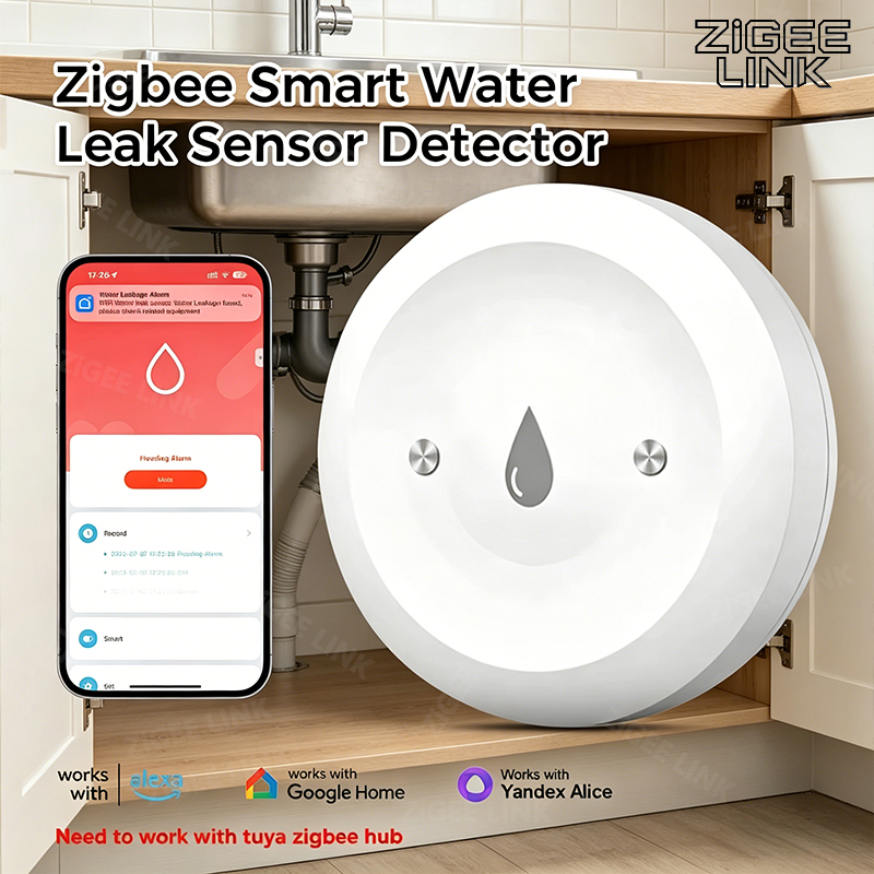 Home Security Home Assistant - مستشعر تسرب المياه الذكي Zigbee3.0 مع