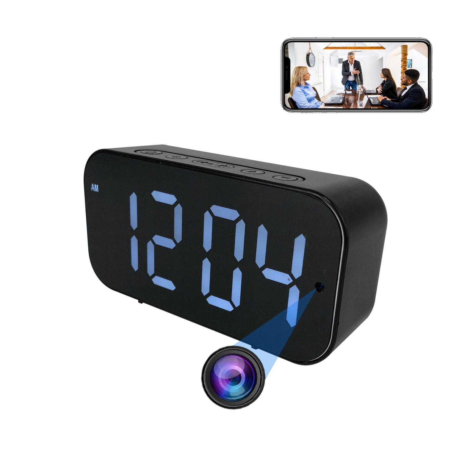Hidden Camera Clock - كاميرا ساعة واي فاي بدقة 1080