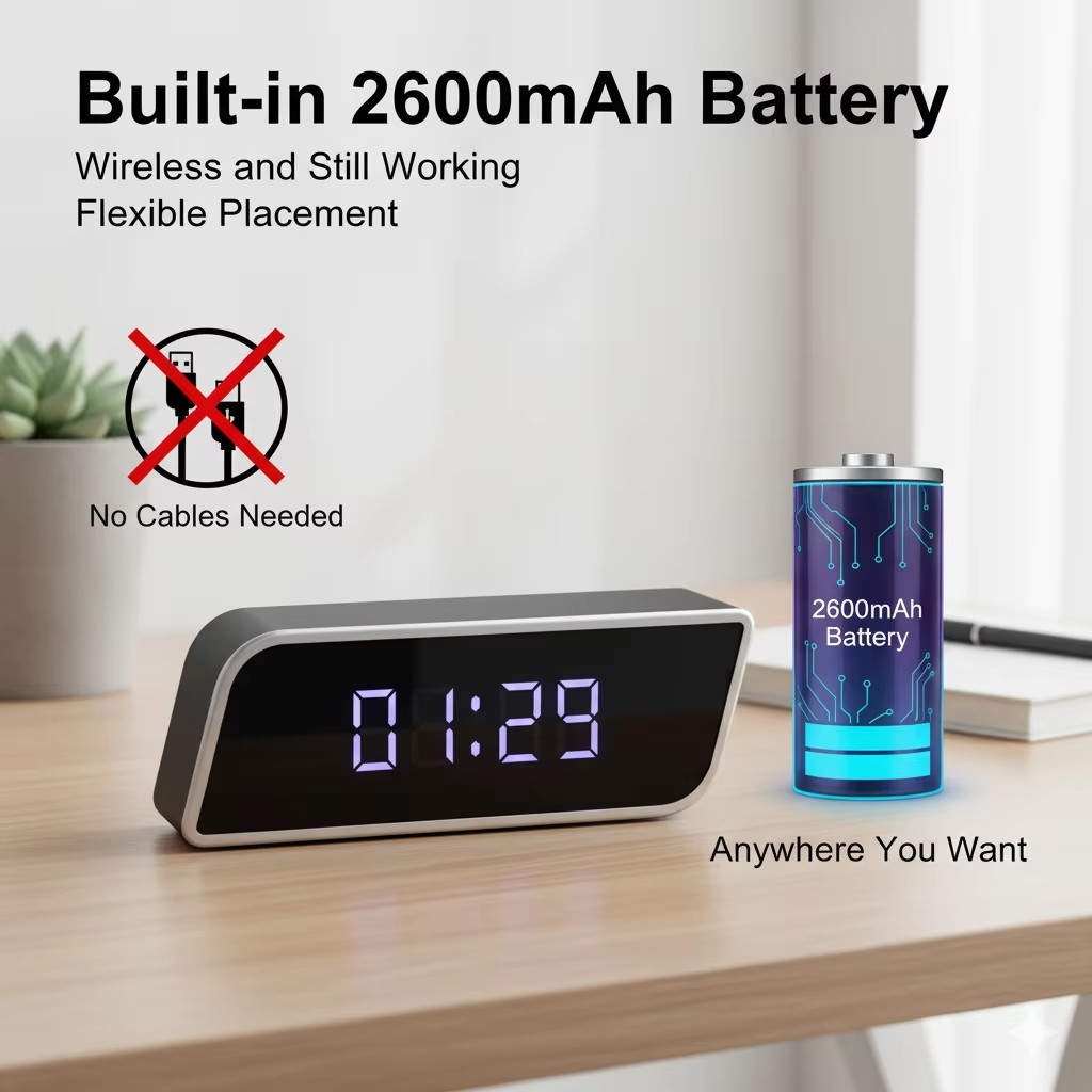 Hidden Camera Clock - كاميرا ساعة رقمية 1080P FHD كاميرات