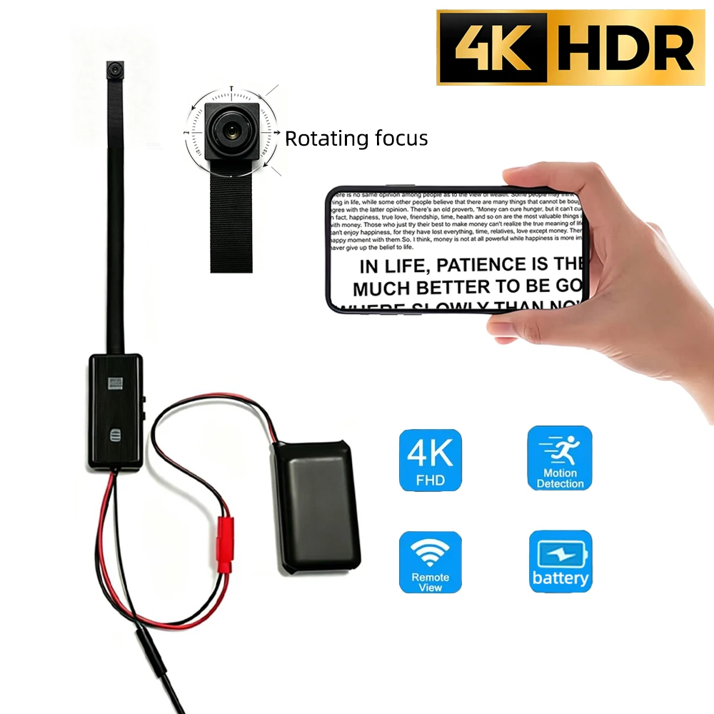 Hidden Camera Clock - كاميرا واي فاي صغيرة بدقة 4K،