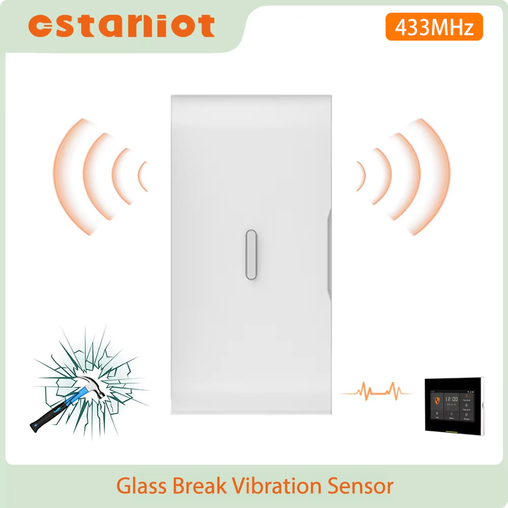 Home Security Systems Wireless - مستشعر اهتزاز زجاجي لاسلكي ستانيوت 433