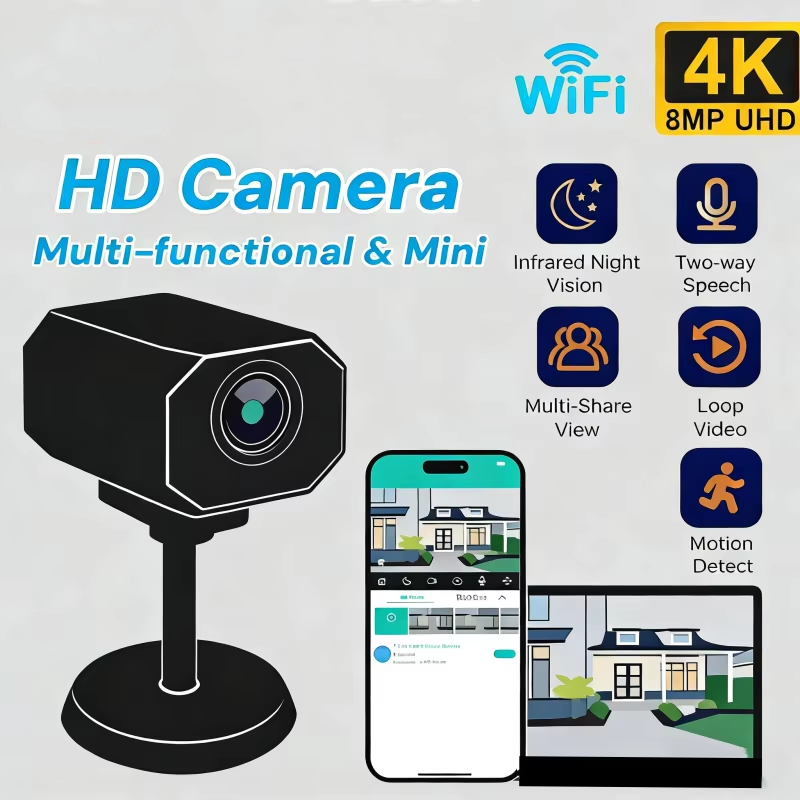 Home Security Hidden Cameras - كاميرا أمان WiFi بدقة 4K للمنزل،