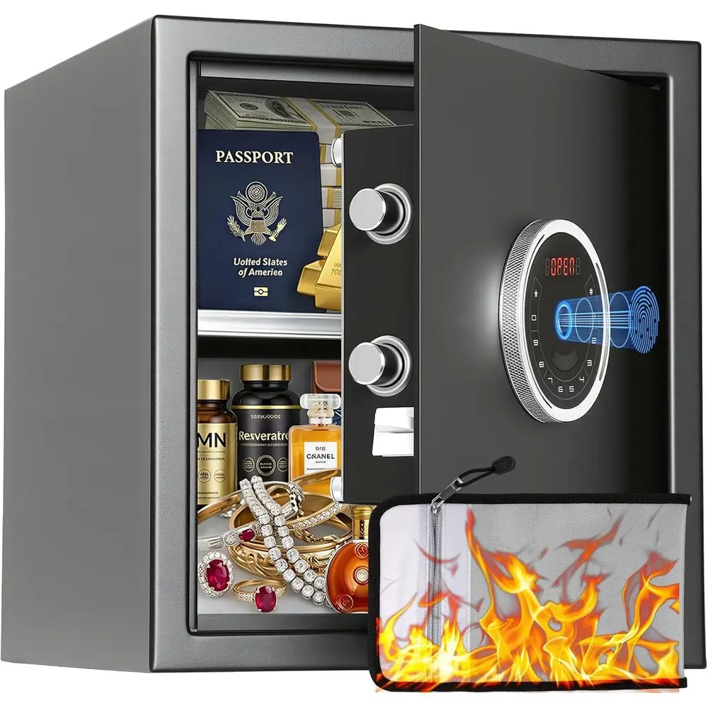 Home Security Safe - خزنة بيومترية تفتح تلقائيًا بحجم 1.5
