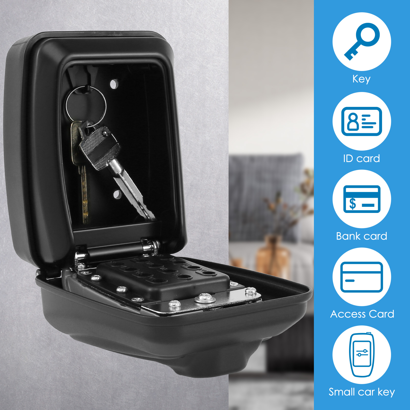 مفتاح اقفال الصناديق جدار جبل  - مراجعة Home Security Key Box وسعره