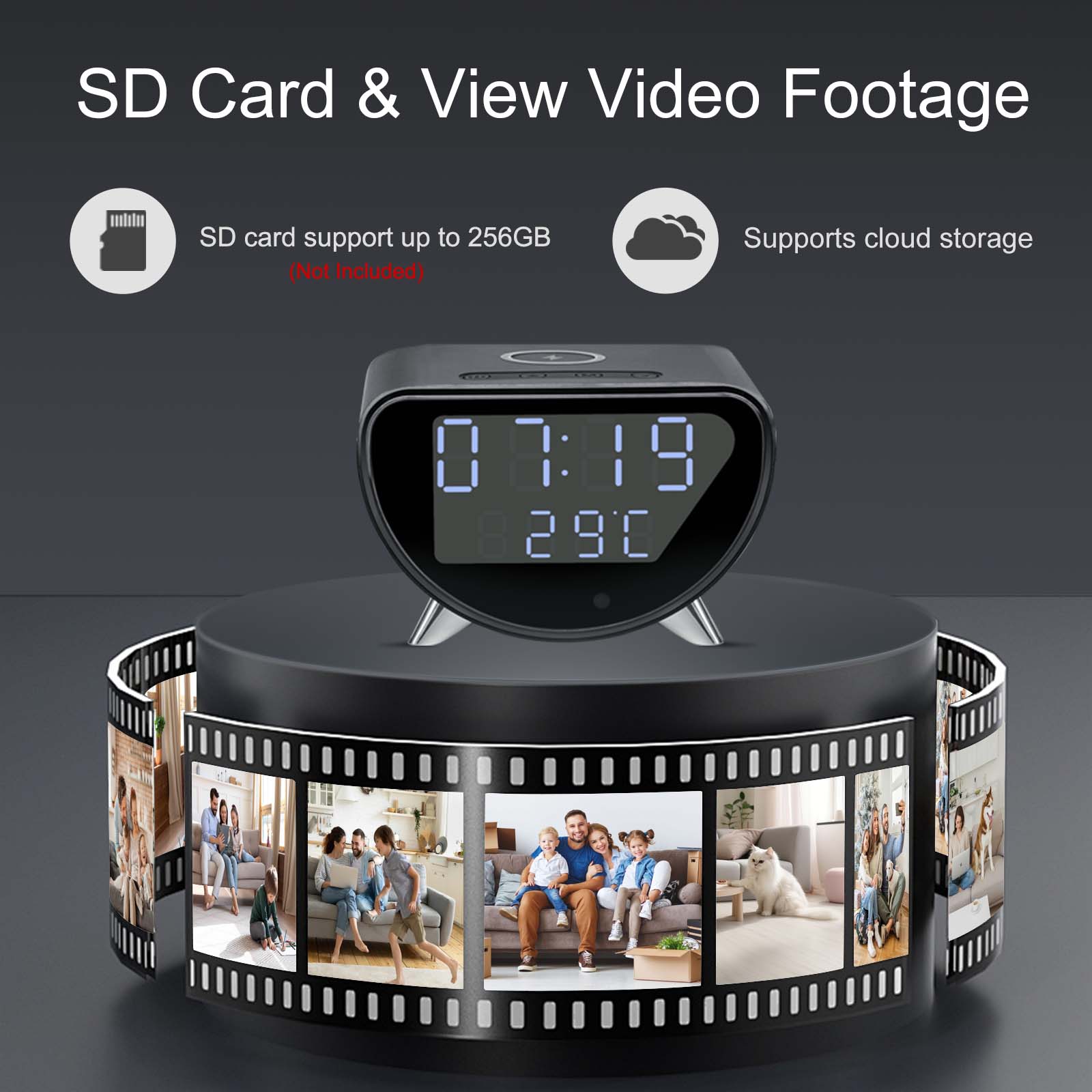كاميرا ساعة WiFi مع شاحن لاسلك - مراجعة Hidden Camera Clock وسعره