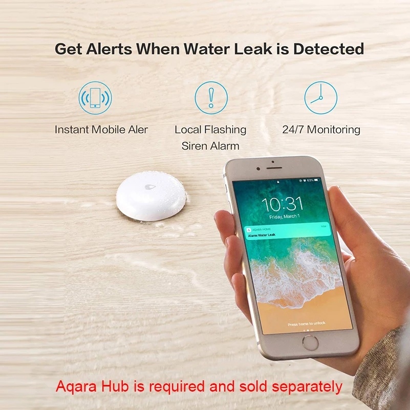 Aqara زيجبي استشعار تسرب الميا - مراجعة Mi Home Security Xiaomi وسعره