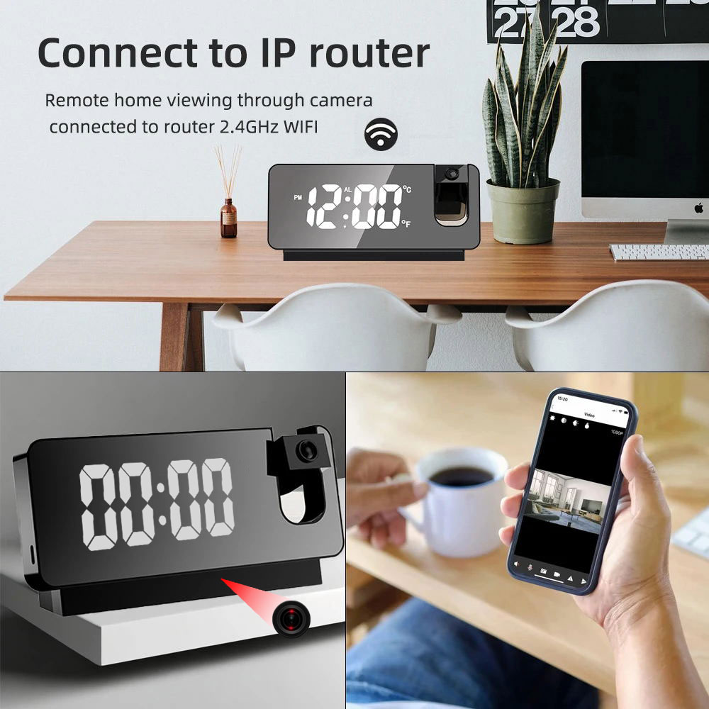 ساعة منبه بكاميرا عرض 4K عالية - مراجعة Hidden Camera Clock وسعره