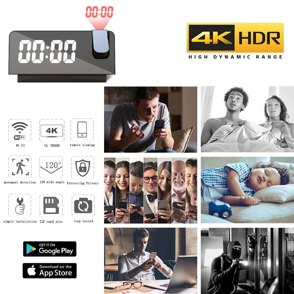 ساعة منبه بكاميرا عرض 4K عالية - مراجعة Hidden Camera Clock وسعره