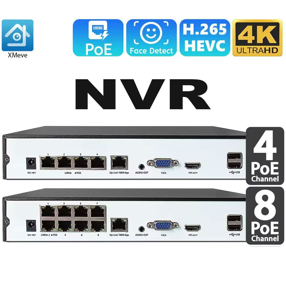 4CH 8CH 48v POE 4K NVR Onvif H - مراجعة Home Security And Cameras وسعره