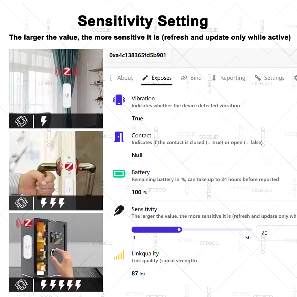 الذكية زيجبي 3.0 مستشعر الاهتز - مراجعة Home Security Home Assistant وسعره