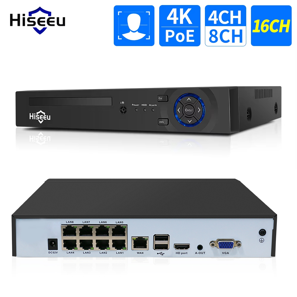 Hiseeu 4CH 10CH 16CH 4K 8MP 5M - مراجعة Home Security And Cameras وسعره
