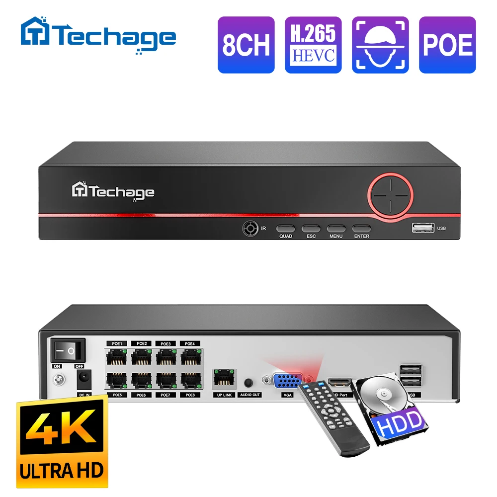 Techage H.265 8CH PoE شبكة مسج - مراجعة Home Security And Cameras وسعره