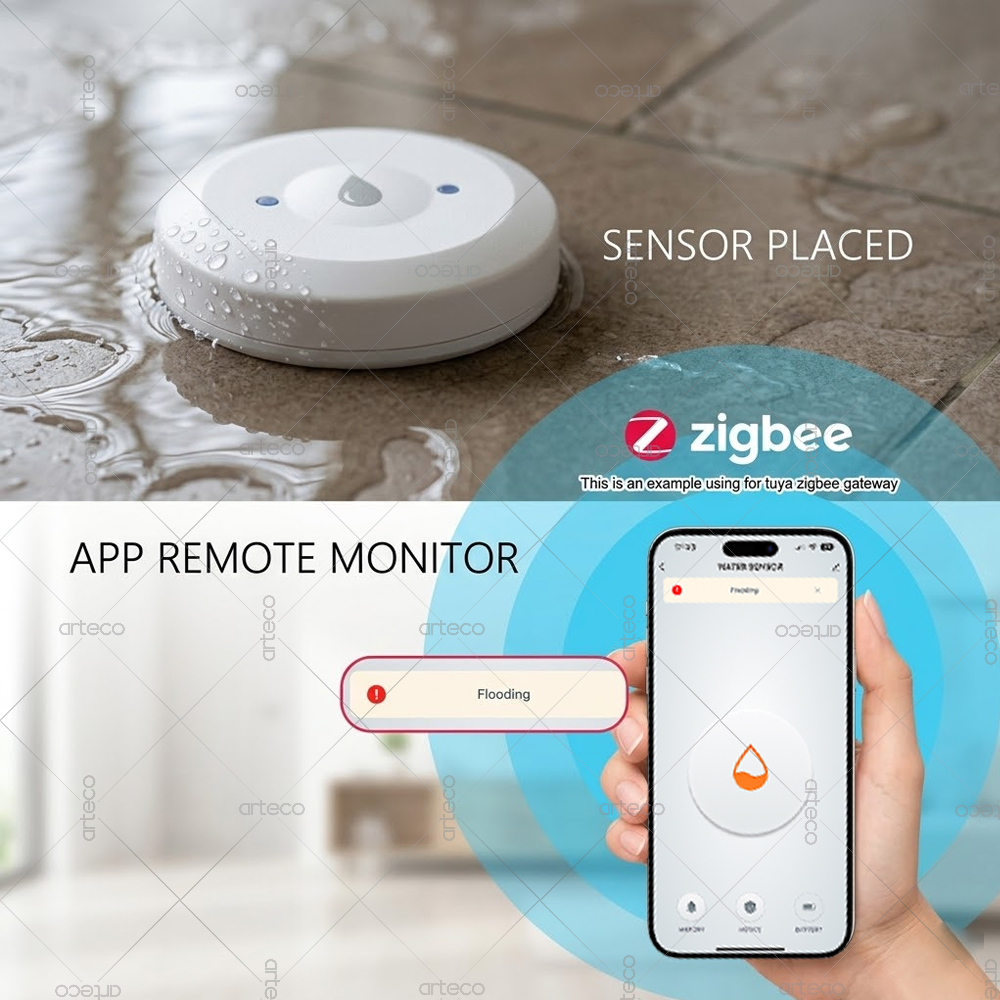 مستشعر تسرب المياه زيجبي، كاشف - مراجعة Home Security Home Assistant وسعره