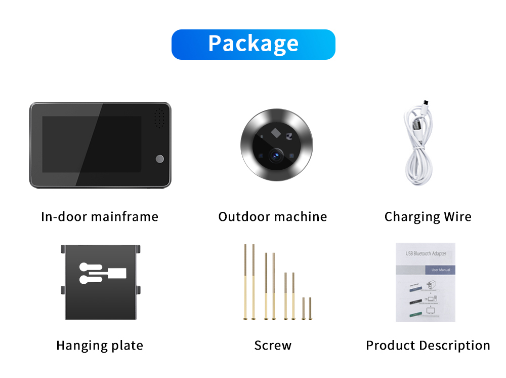جرس باب ذكي بشاشة 4.3 بوصة يعم - مراجعة Home Security Doorbell Camera وسعره