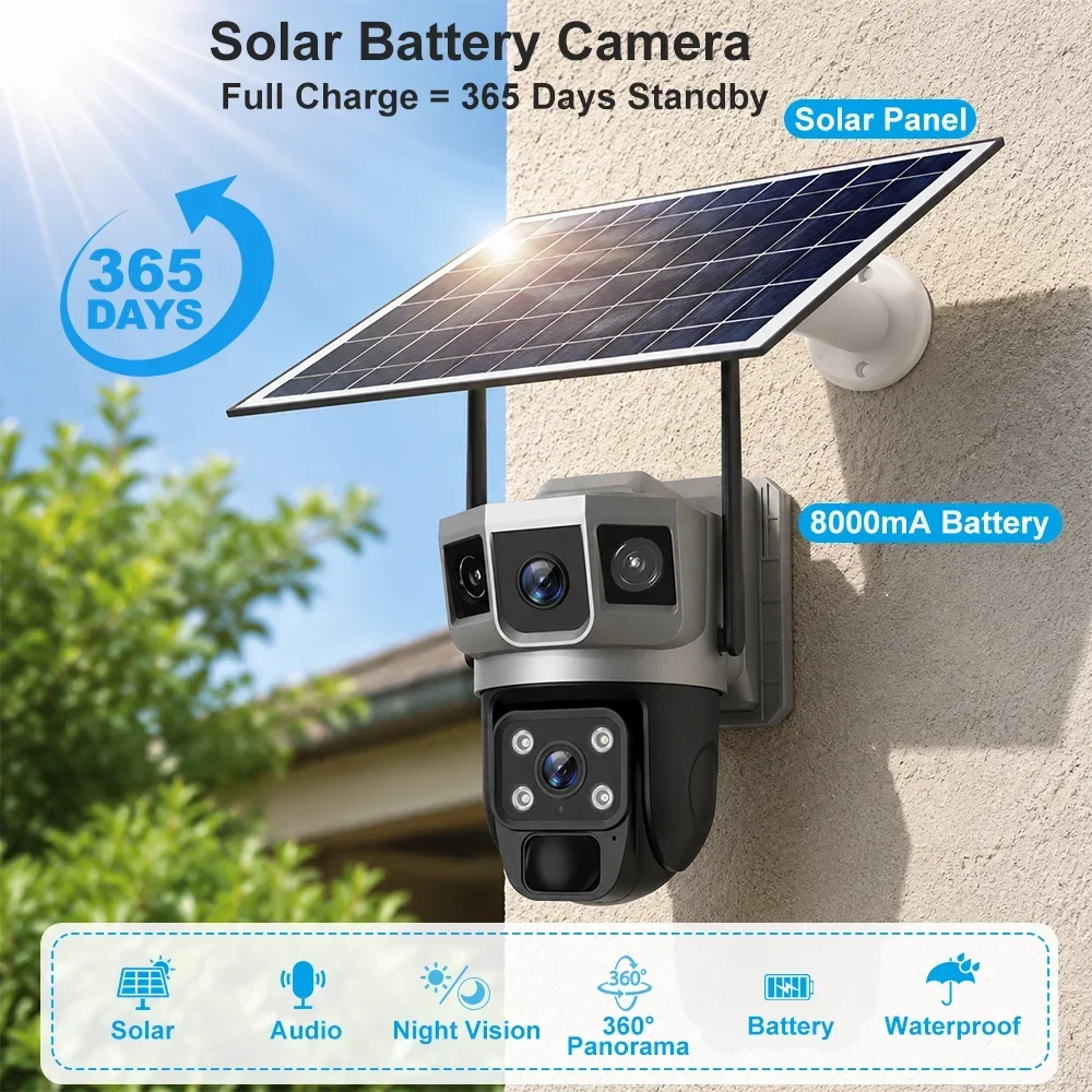 كاميرا V380 بدقة 4K مع 3 شاشات - مراجعة Home Security Camera Installation وسعره
