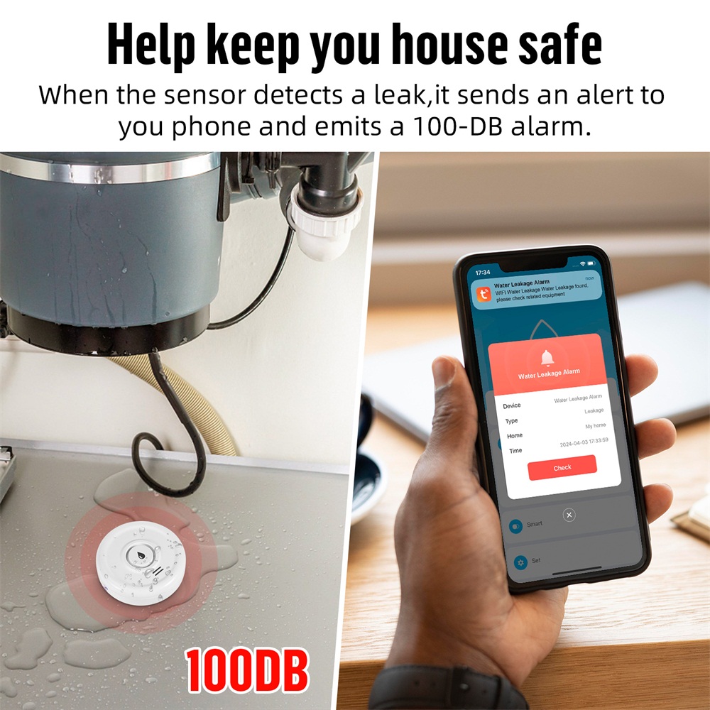 Fuers كاشف تسرب المياه إنذار ا - مراجعة Home Security Home Assistant وسعره