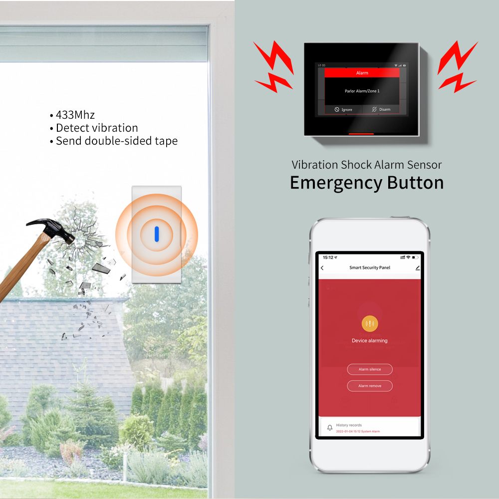 مستشعر اهتزاز زجاجي لاسلكي ستا - مراجعة Home Security Systems Wireless وسعره