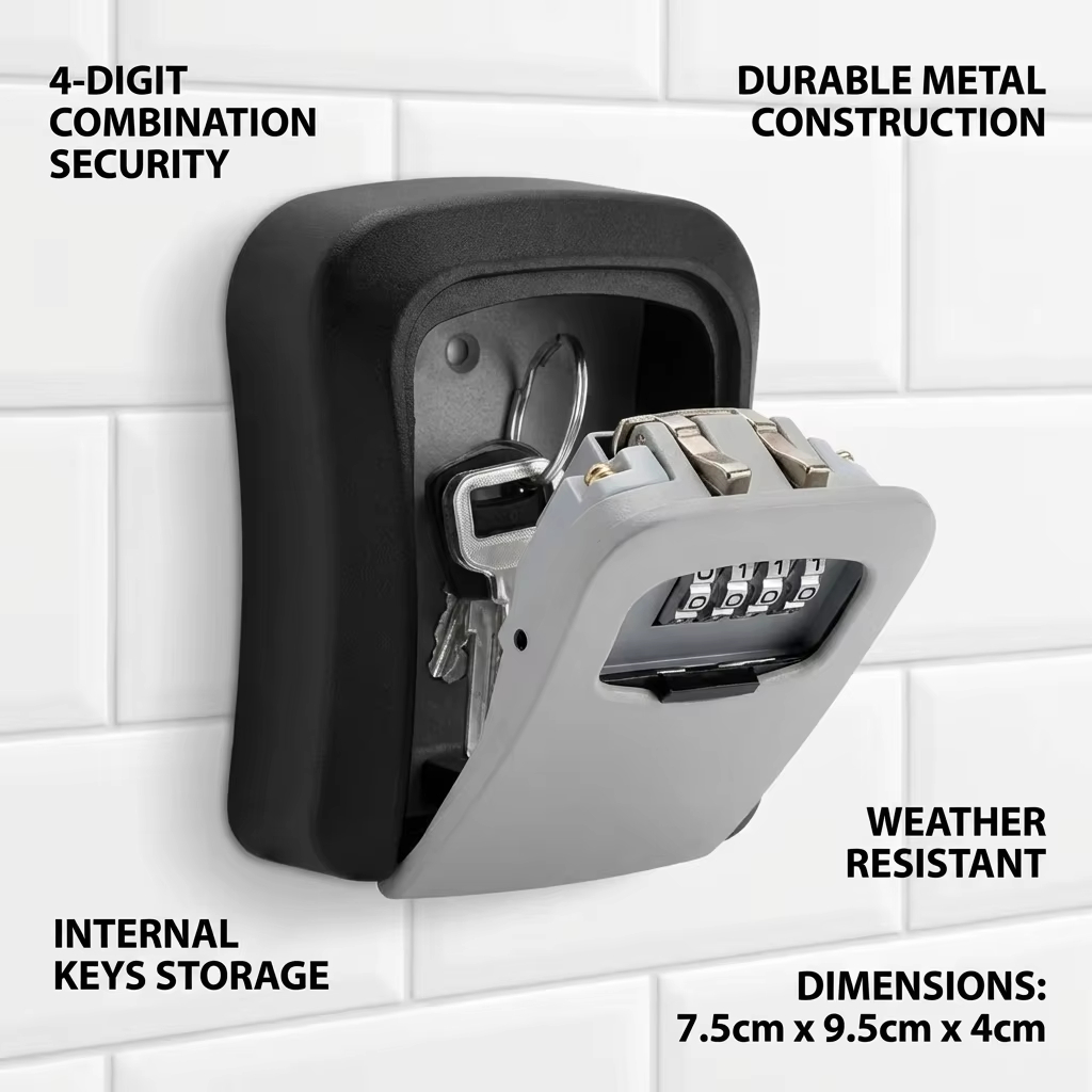 صندوق قفل مفاتيح يثبت على الحا - مراجعة Home Security Key Box وسعره