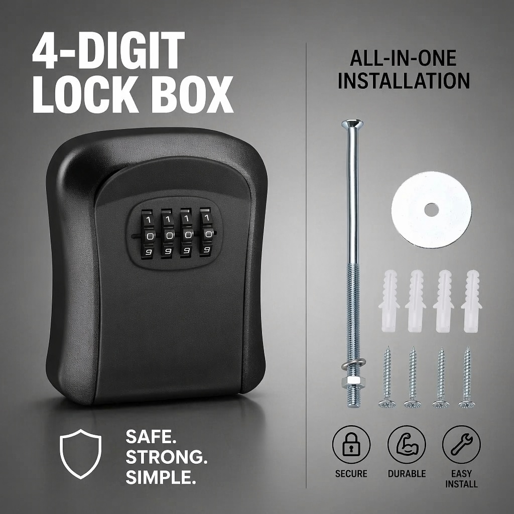 صندوق تخزين مفاتيح مقاوم للماء - مراجعة Home Security Key Box وسعره