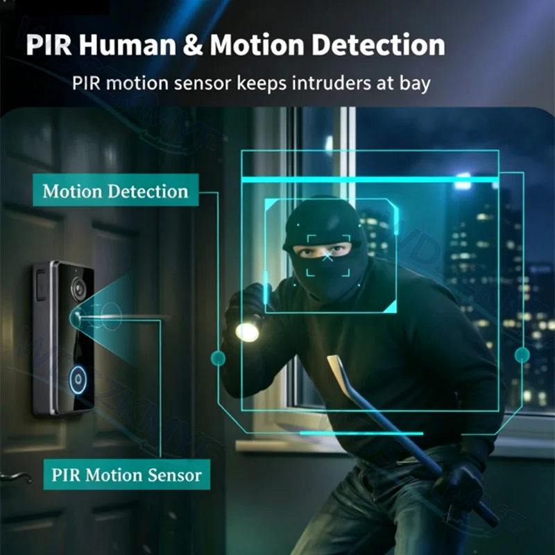 جرس باب لاسلكي جديد مقاوم للما - مراجعة Home Security Doorbell Camera وسعره